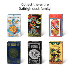 Da Brigh The Original Tarot deck on a shelf beside its box and cards for gifting