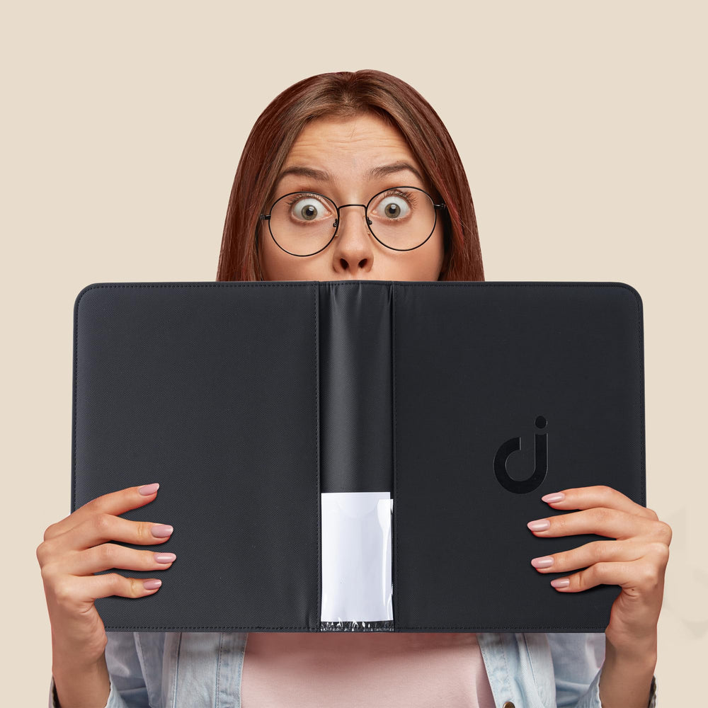 D DACCKIT spine view highlights slim profile for easy storage