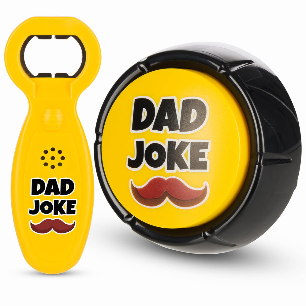 Dad Joke Button top view highlights easy-to-press design for quick laughs.