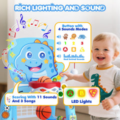 DADAPALS basketball-hoop-action engages little hands and eyes during playtime.