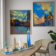 DAFDAG New York skyline detailed skyline display, durable ABS blocks for long-lasting artful decor