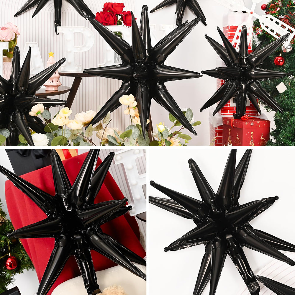 Dagelar backdrop decor ideas using black star balloons