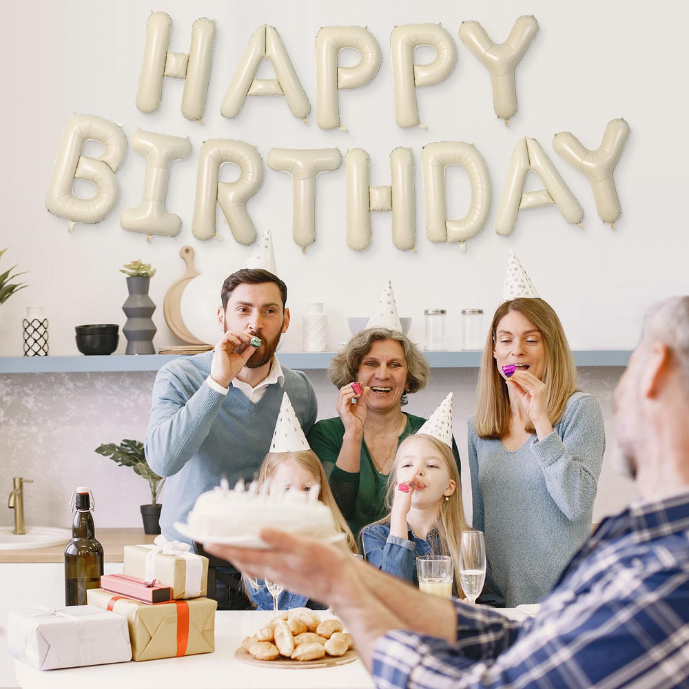 Dagelar Cream U Balloon 40-Inch beige birthday party backdrop