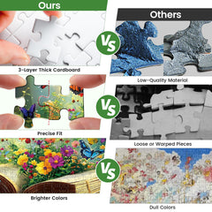 DAGIRT Flowers Book Puzzle completed wall art adds visual charm to any room