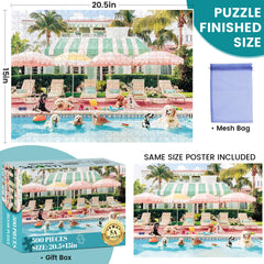 DAGIRT puppy splash closeup puzzle image, promotes concentration during a cozy session.