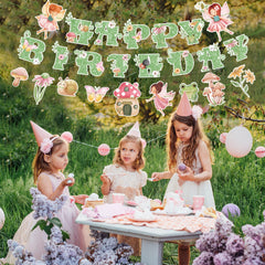 Daifunli green mushroom and flower cutouts for woodland decor