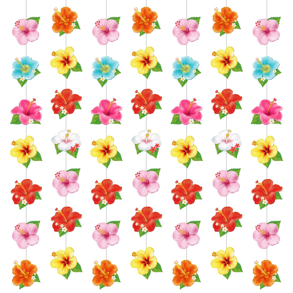 Daifunli hibiscus garland banner for walls and ceilings, tropical ambiance.