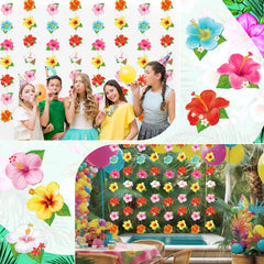 Daifunli luau hibiscus banners enhance entryways and party tables with color.