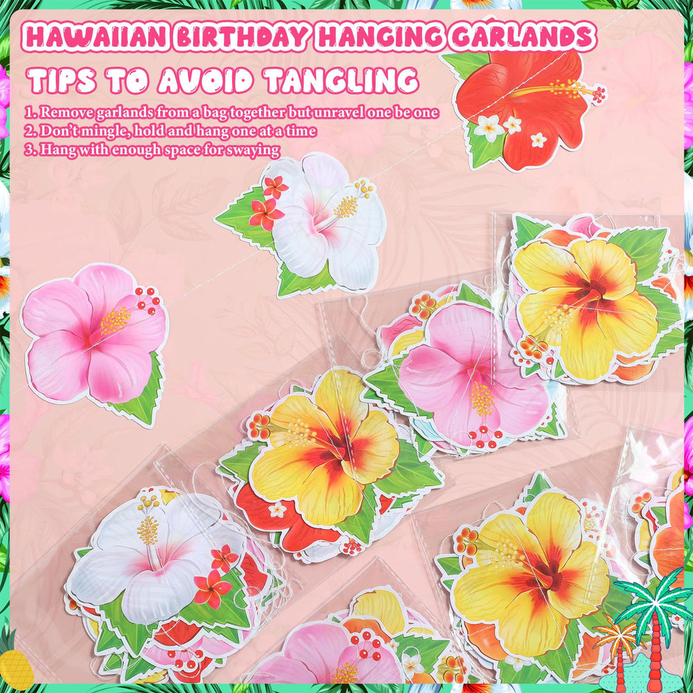 Daifunli multicolor hibiscus streamers brighten beach and pool parties.