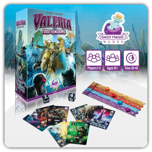 Daily Magic Games Valeria Card Kingdoms box artwork invites strategic exploration