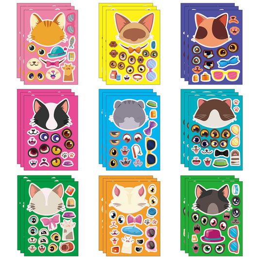DaiUni cat face stickers 27 sheets designs for creative kids' crafts