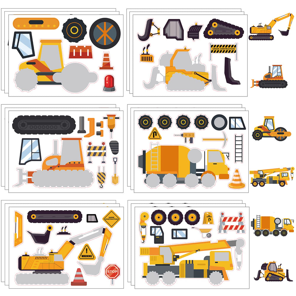 DaiUni construction face stickers design 1 for imaginative play and fine motor practice