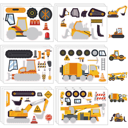 DaiUni construction face stickers design 1 for imaginative play and fine motor practice