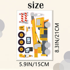 DaiUni construction face stickers design 3 featuring easy-peel vinyl for mess-free art