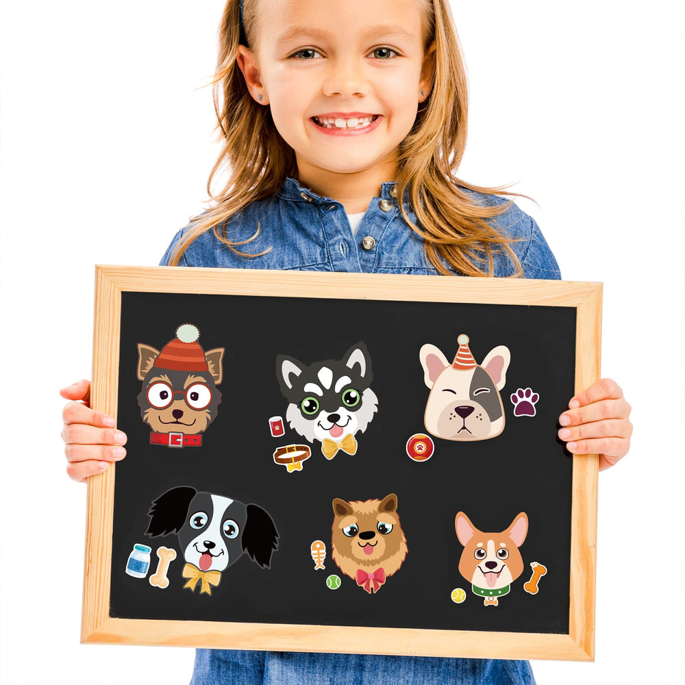 DaiUni dog make-a-face sticker sheet ideal for decorating notebooks, cards, and gift boxes.