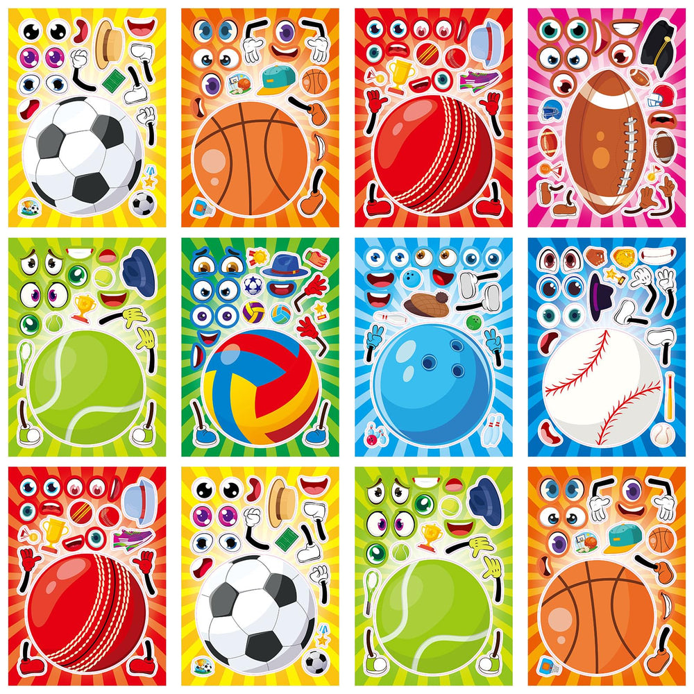 DaiUni sport ball stickers large sheet for easy kid crafting