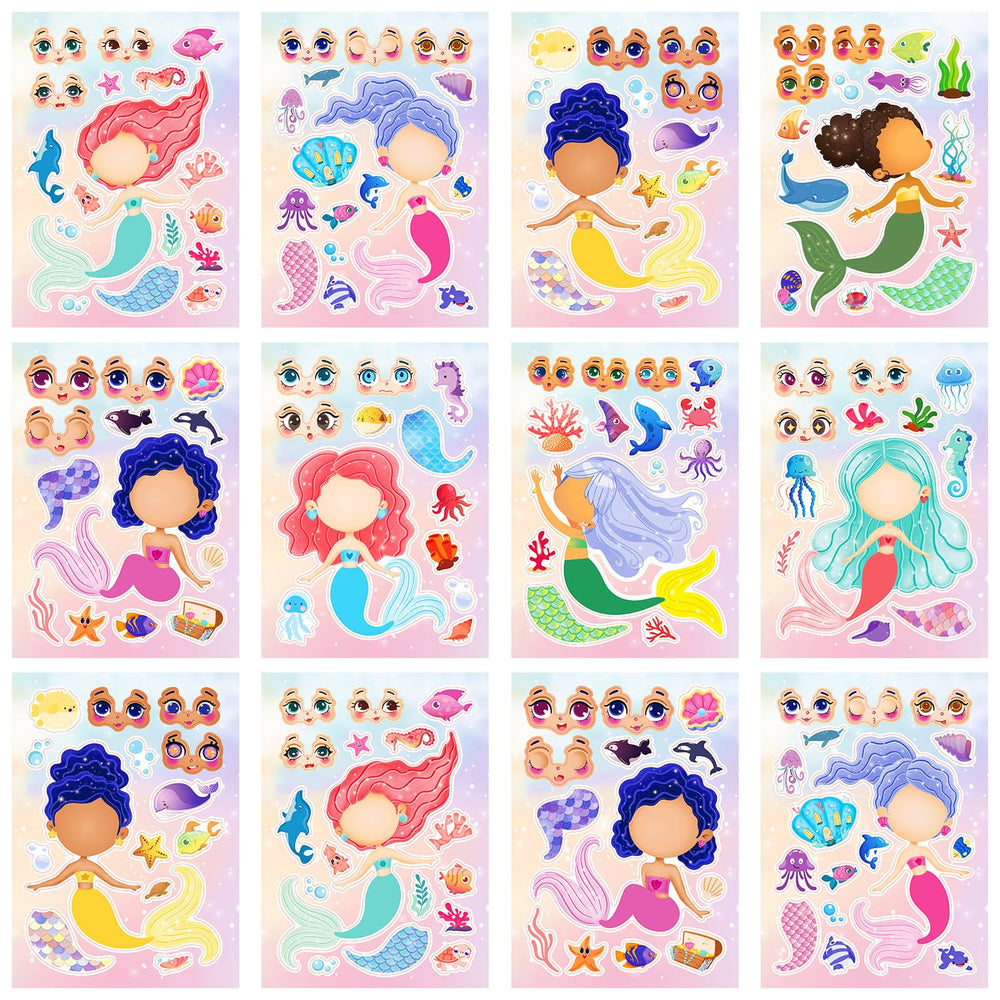 DaiUni mermaid stickers sheet with bright designs for notebook decoration