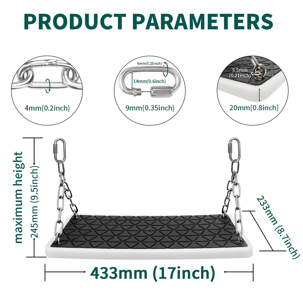 Dakzhou heavy-duty swing seat with 304 stainless steel hardware
