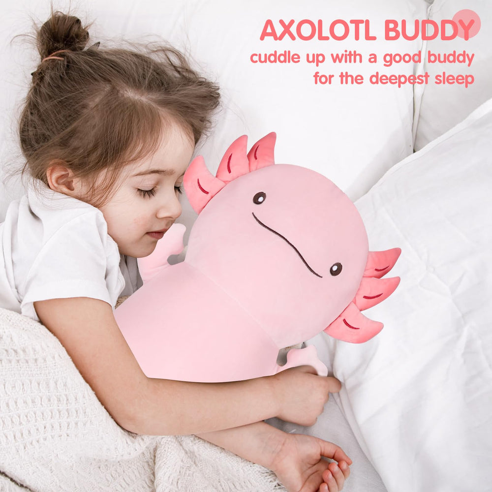 Dalmao axolotl night-time buddy, helps kids feel secure at night.