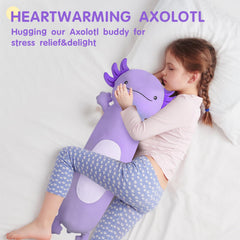 Dalmao machine-washable axolotl plush 36in stays fluffy after washing.