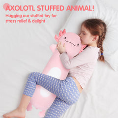 Dalmao machine-washable axolotl plush, quick cleaning to keep fluff fresh.