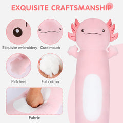 Dalmao plush axolotl toy for kids, a cute companion during storytime.