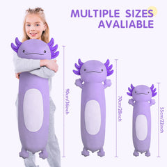 Dalmao soft polyester axolotl plush pillow 36in for all ages.