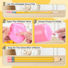 Dalycro birthday party setup with inflatable pencil as a fun prop.