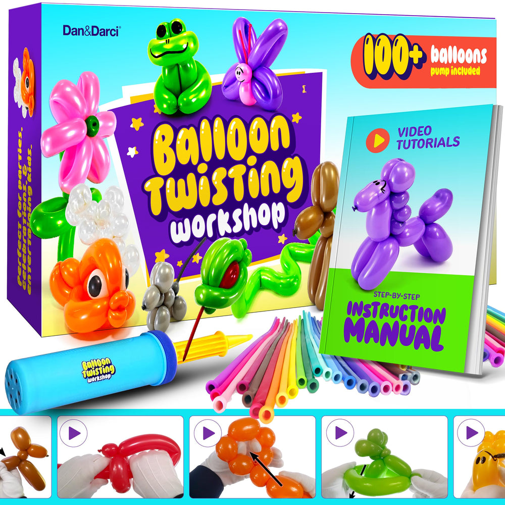 Dan&Darci balloon twisting kit box with everything needed for instant crafting fun