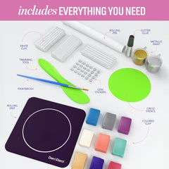 Dan&Darci Craft 'n Clay Jewelry Dish kit rolling clay for textured, vibrant designs.