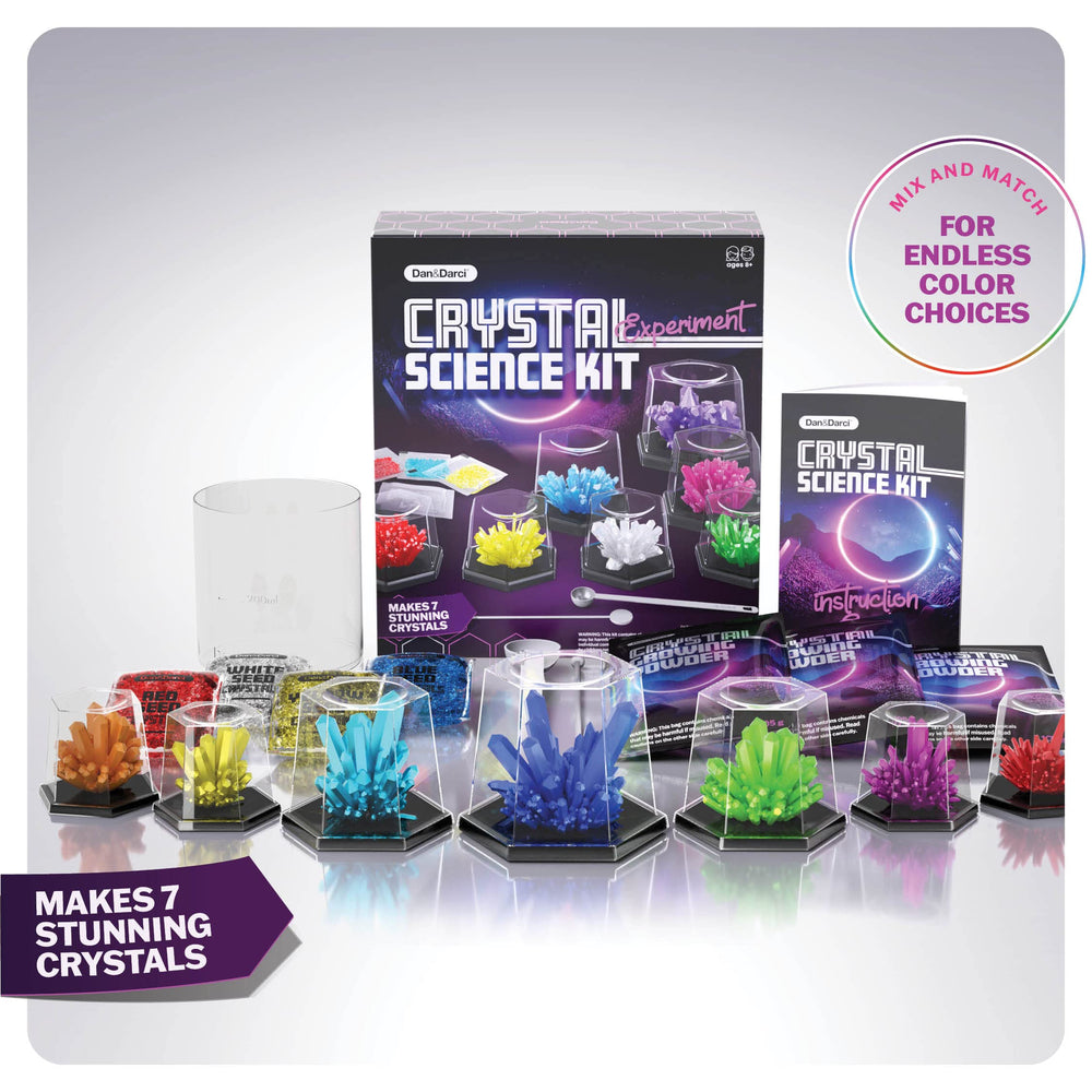 Finished crystals on a Dan&Darci display showing organized growth