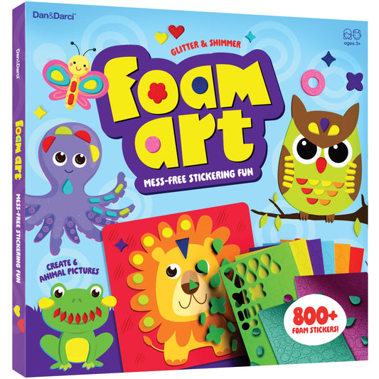 Dan&Darci foam sticker art with animal boardsβspark creative play for kids.