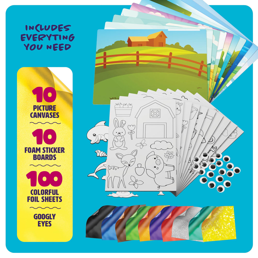 Dan&Darci foil art kit underwater scene with shiny foil for storytelling.