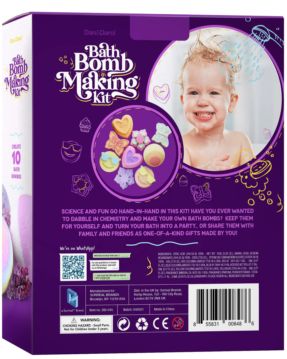 Gift-ready Dan&Darci bath bomb kit packaging for birthdays or parties.