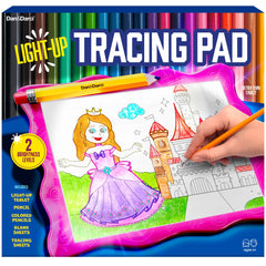 Dan&Darci light-up tracing pad on table promotes creative tracing sessions