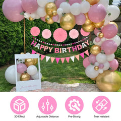 Danadia birthday party photo backdrop ready banner enhances memories with color.