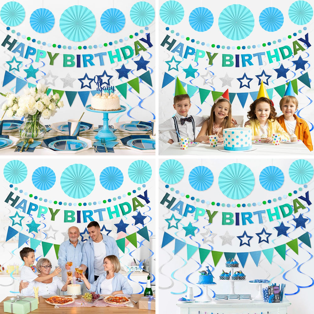 Danadia complete blue decoration kit offers coordinated party styling options.