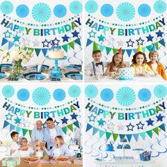 Danadia complete blue decoration kit offers coordinated party styling options.
