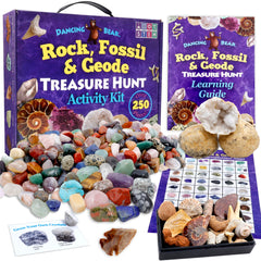 DANCING BEAR rose quartz and fools gold reveal sparkling discoveries.