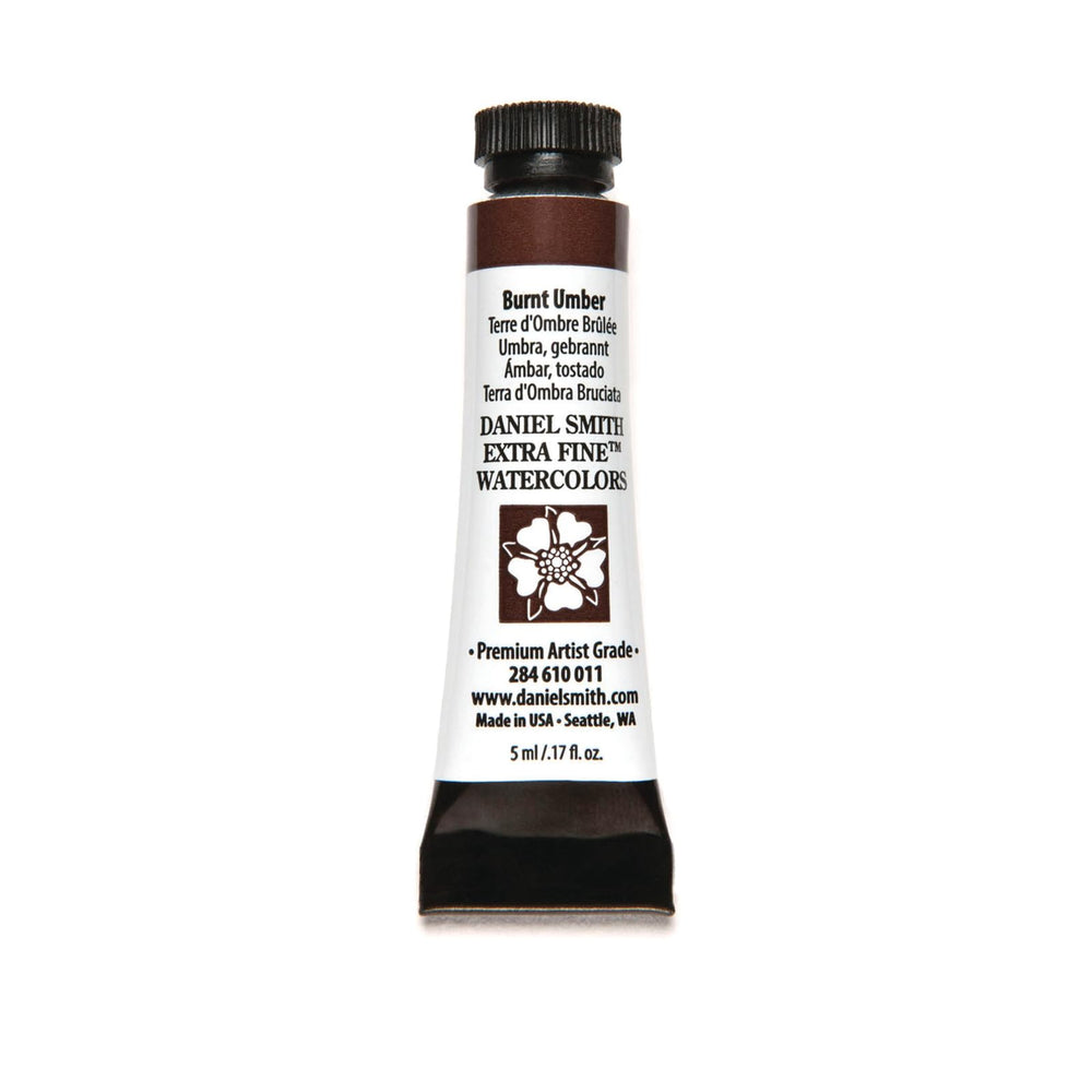 DANIEL SMITH Burnt Umber 5ml tube for rich earthy tones and detailed painting
