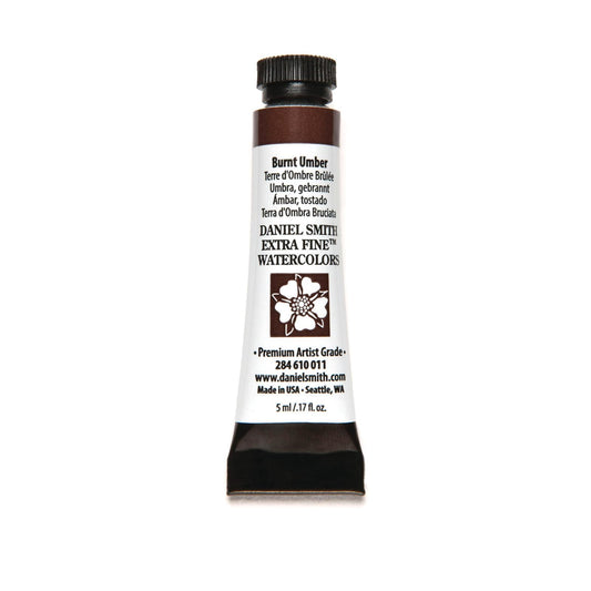 DANIEL SMITH Burnt Umber 5ml tube for rich earthy tones and detailed painting