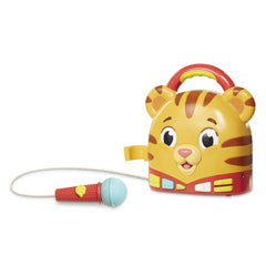 Close-up of Daniel Tiger's microphone on the sing along toy for recording