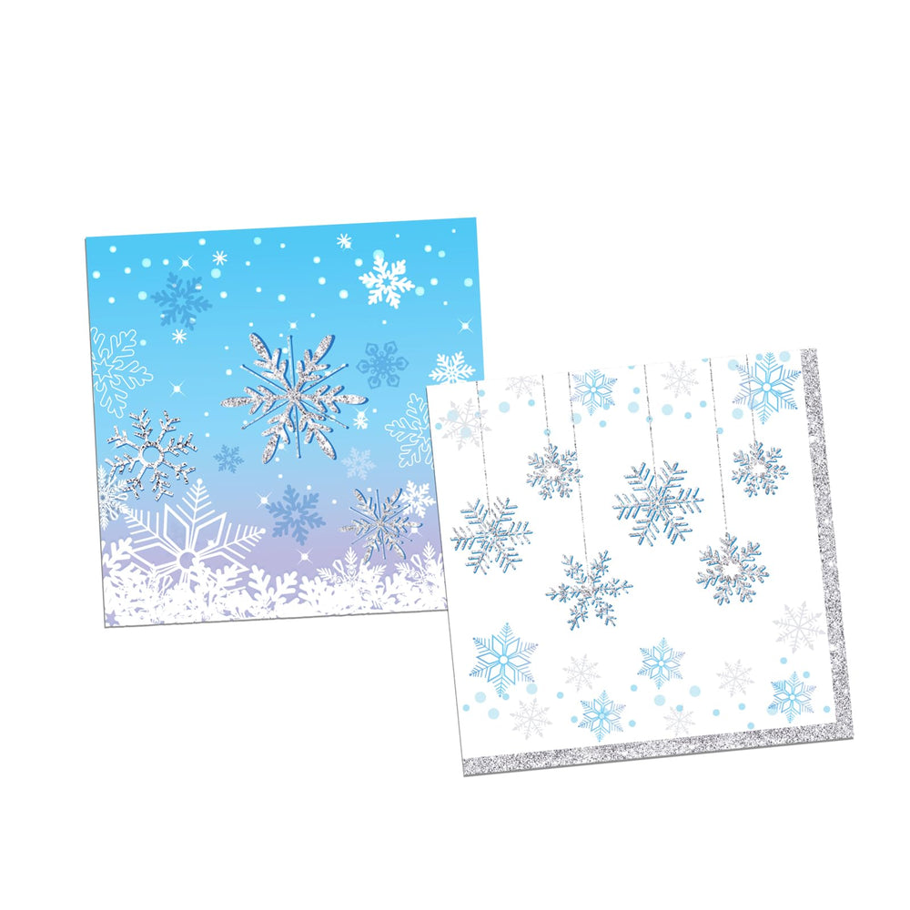 Darneidra winter party decor featuring snowflake pattern on table