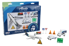 Daron Alaska Airlines airport playset plane for realistic pretend airport play