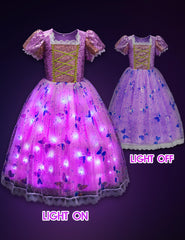 Davvew princess dress beads and butterflies add fairy-tale sparkle
