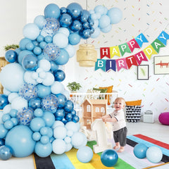 DBKL metallic blue balloons adding glossy accents to decor