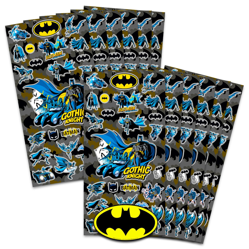 DC Comics Batman sticker sheet image showing 25 stickers for party favors and kids' crafts