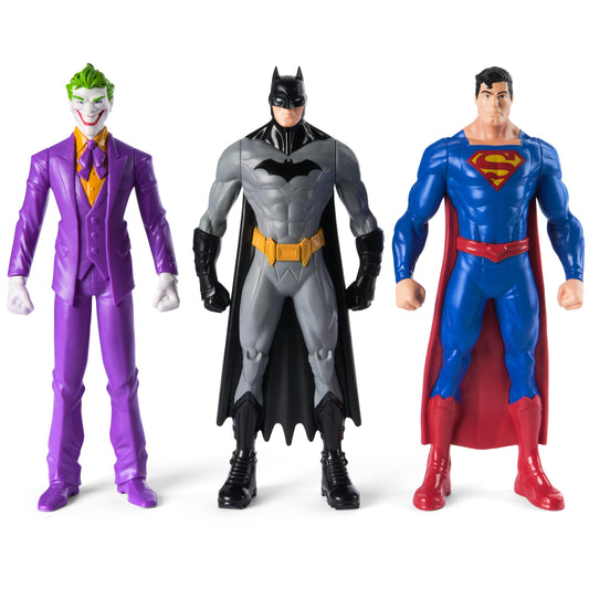 DC Comics Joker Batman Superman 3-pack front view action figures for dynamic play