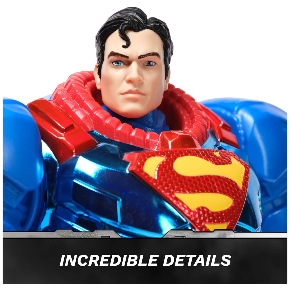 DC Comics Metal Force Batman armor close-up highlighting heroic detailing.