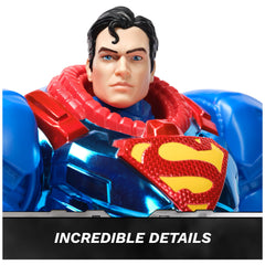 DC Comics Metal Force Batman armor close-up highlighting heroic detailing.